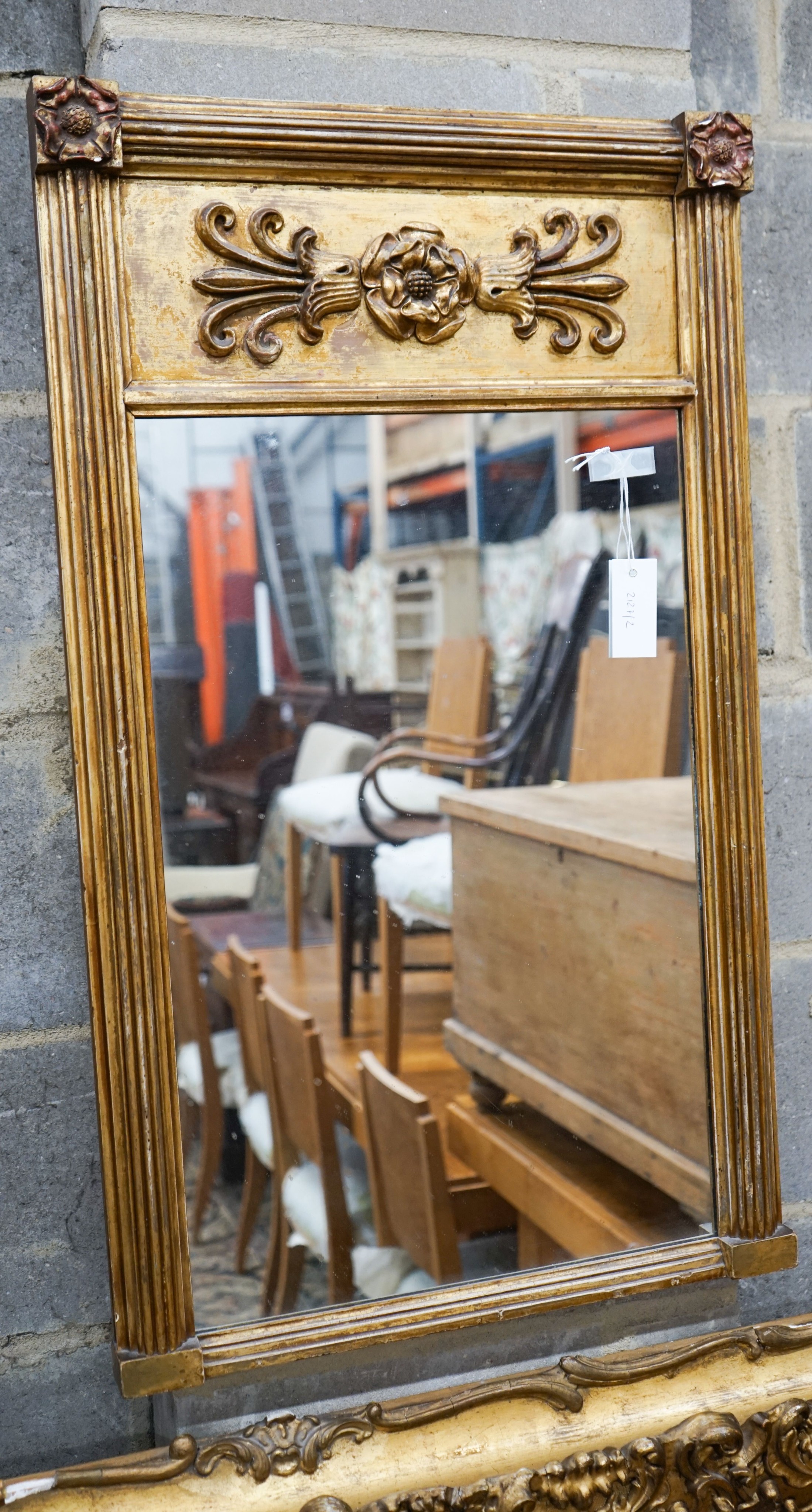 A Regency giltwood and gesso pier glass, width 50cm, height 84cm